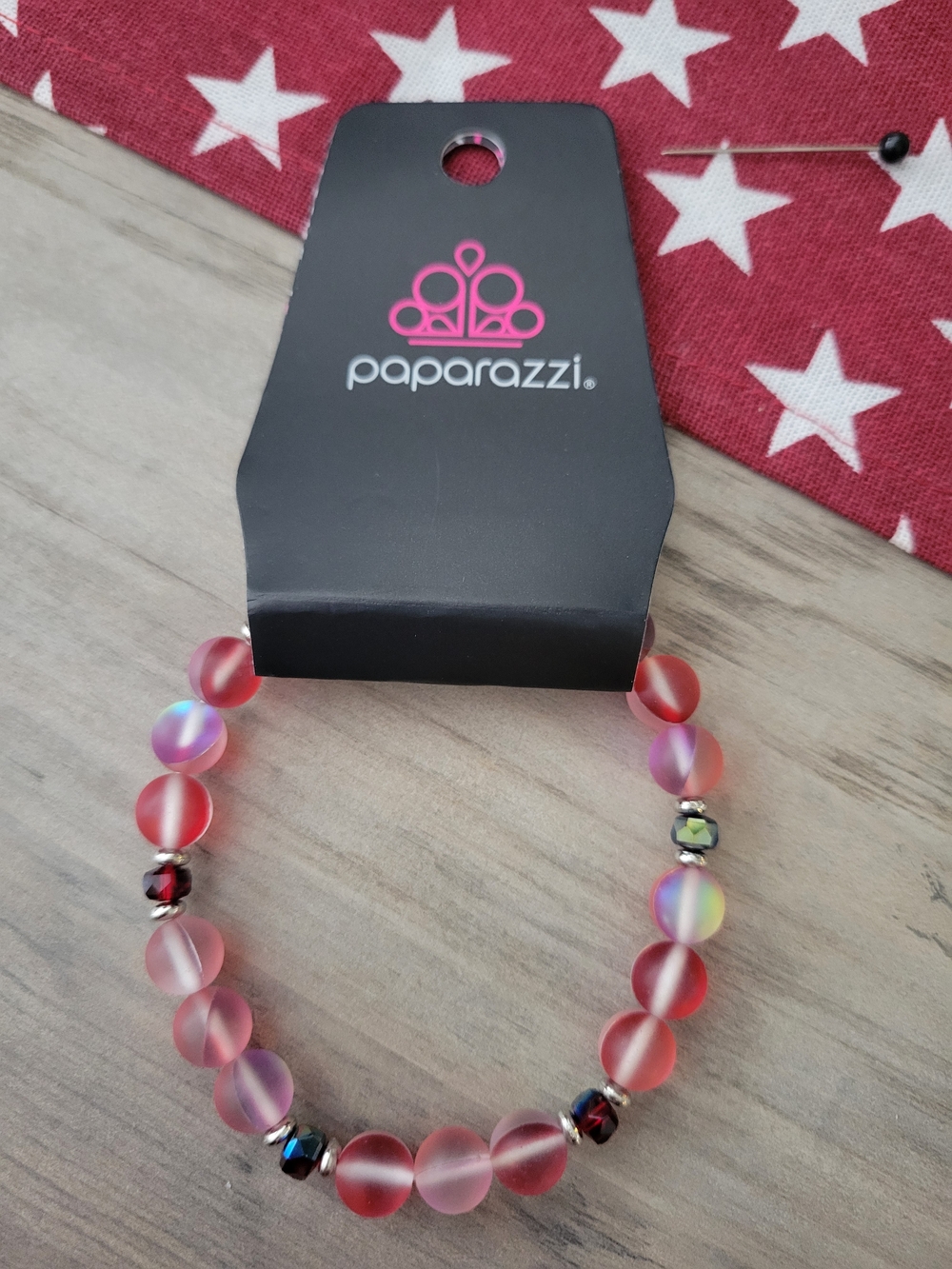 Paparazzi Pink Frosted Ombre Stretch Bracelet